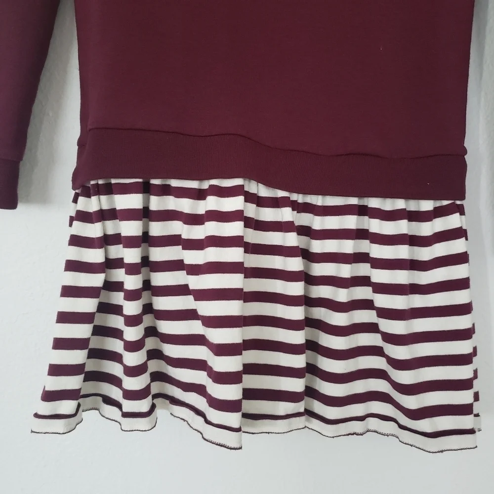 Kate Spade kid girl burgundy stripe dress size 10